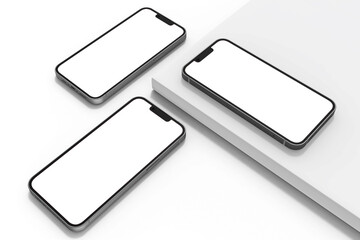 Smartphone Mockup Template – Blank Screen for Your Design, Isolated on White