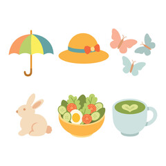 Minimalist Spring Season Elements Set