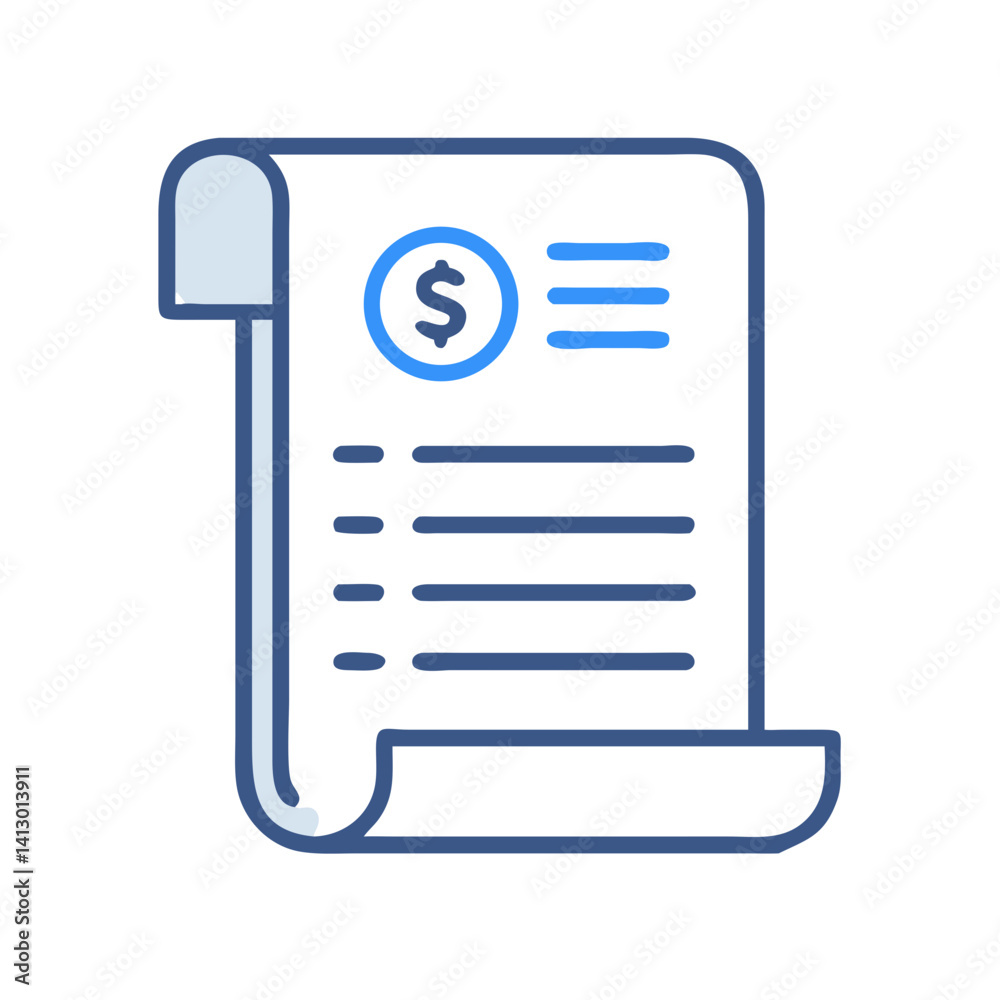 Poster invoice document icon – billing statement and financial transaction symbol