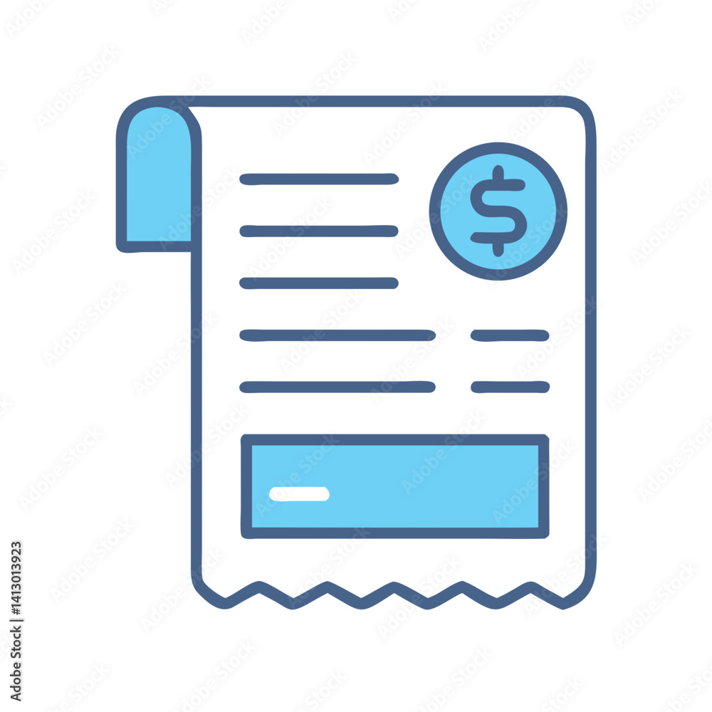 Poster invoice document icon – billing statement and financial transaction symbol