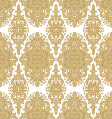  Golden ornamental seamless vector pattern, medieval, oriental style