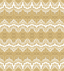  Golden ornamental seamless vector pattern, medieval, oriental style