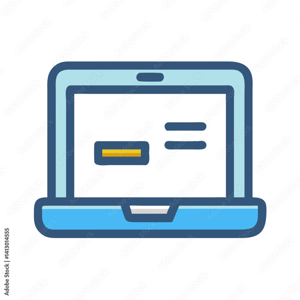 Aufkleber laptop icon – portable personal computer symbol for mobile computing
