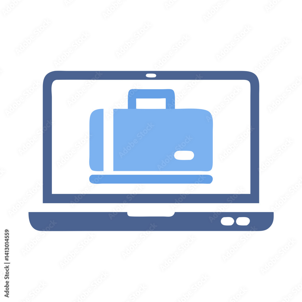 Aufkleber Laptop Icon – Portable Personal Computer Symbol for Mobile Computing