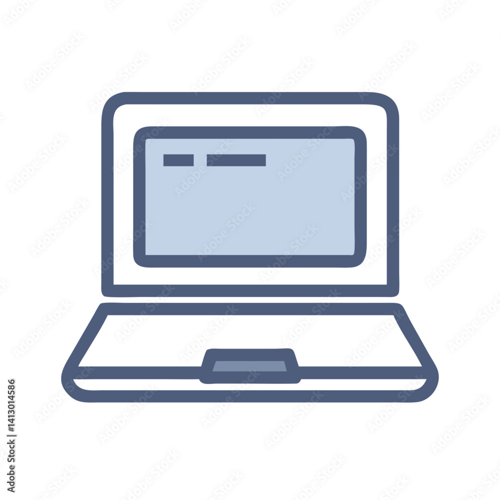 Aufkleber Laptop Icon – Portable Personal Computer Symbol for Mobile Computing