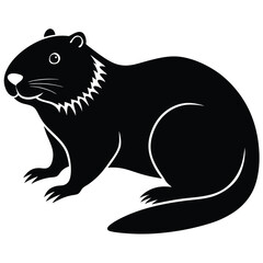 Cute Otter silhouette minimalistic vector art illustration