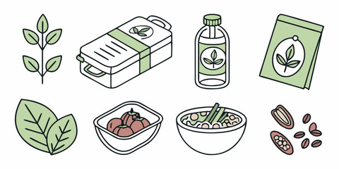 Gardening Plant Seeds Food Vector Icons Cartoon