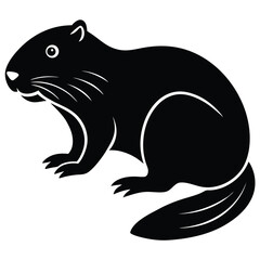 Cute Otter silhouette minimalistic vector art illustration