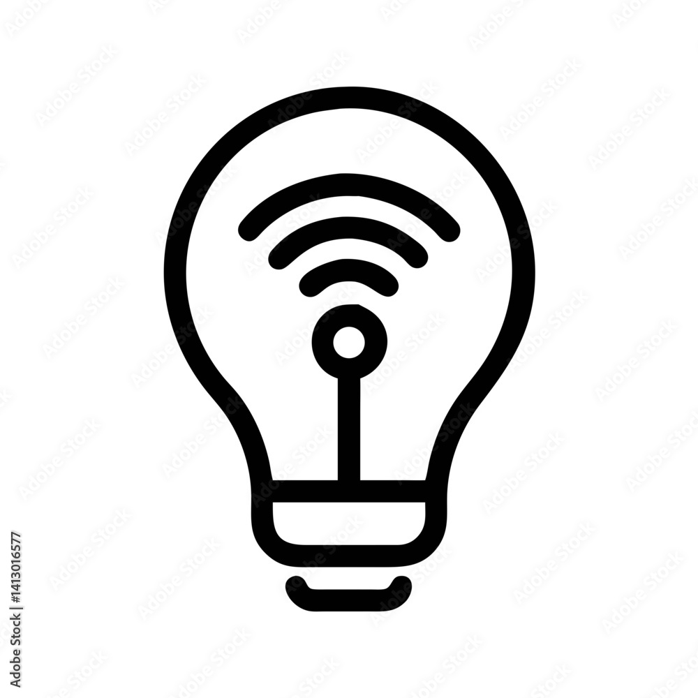 Aufkleber light bulb icon – smart lighting control symbol for automation and technology