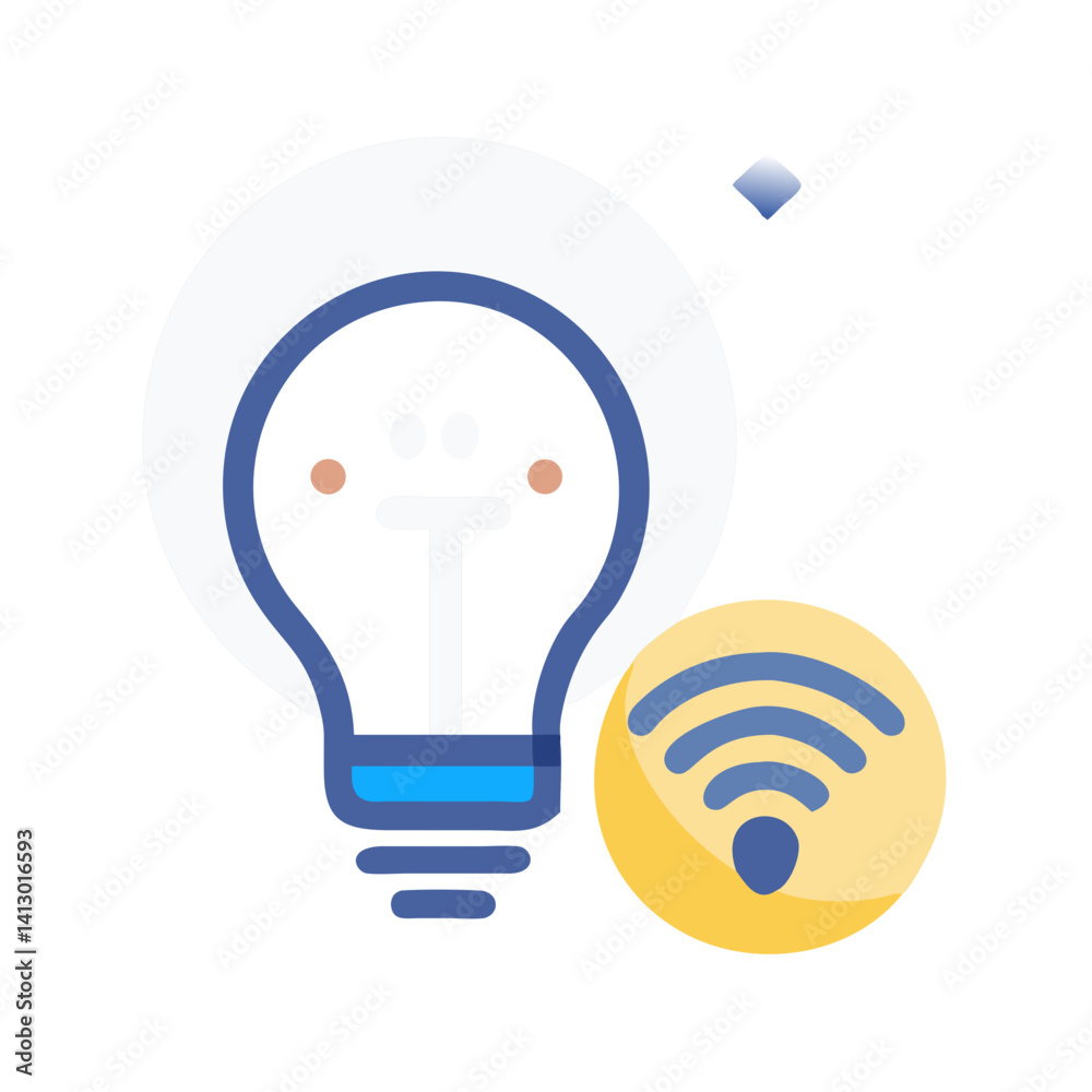 Poster Light Bulb Icon – Smart Lighting Control Symbol for Automation and Technology
