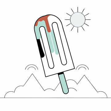 popsicle melting sun mountains summer clip art preview