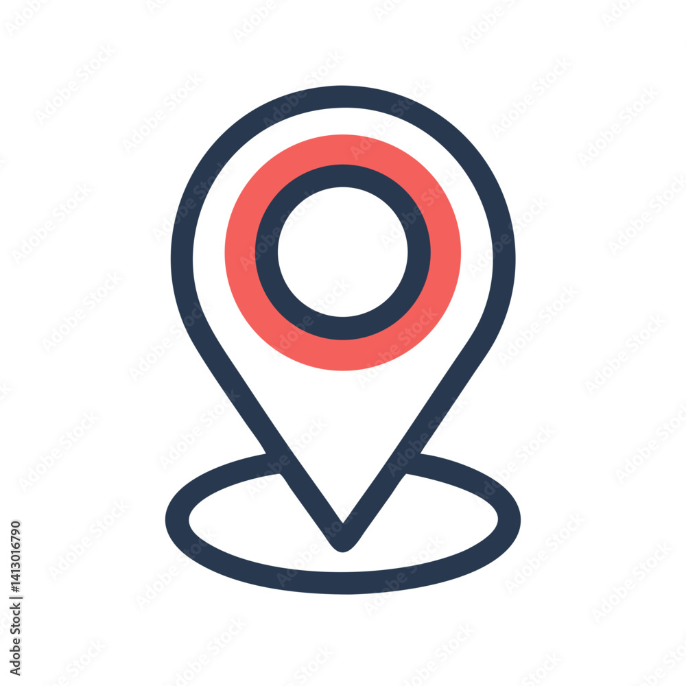Aufkleber Location Pin Icon – Geolocation Marker Symbol for Maps and Navigation