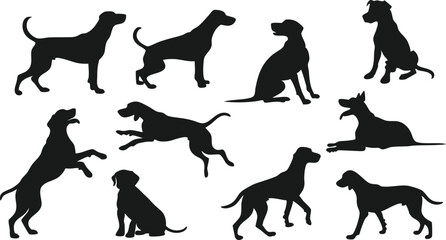 dog silhouettes vector