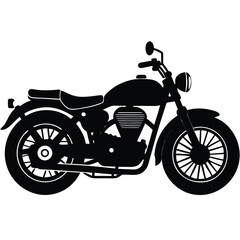 Obraz premium Royal Enfield motorbike Silhouette vector illustration, Motorbike Silhouette vector