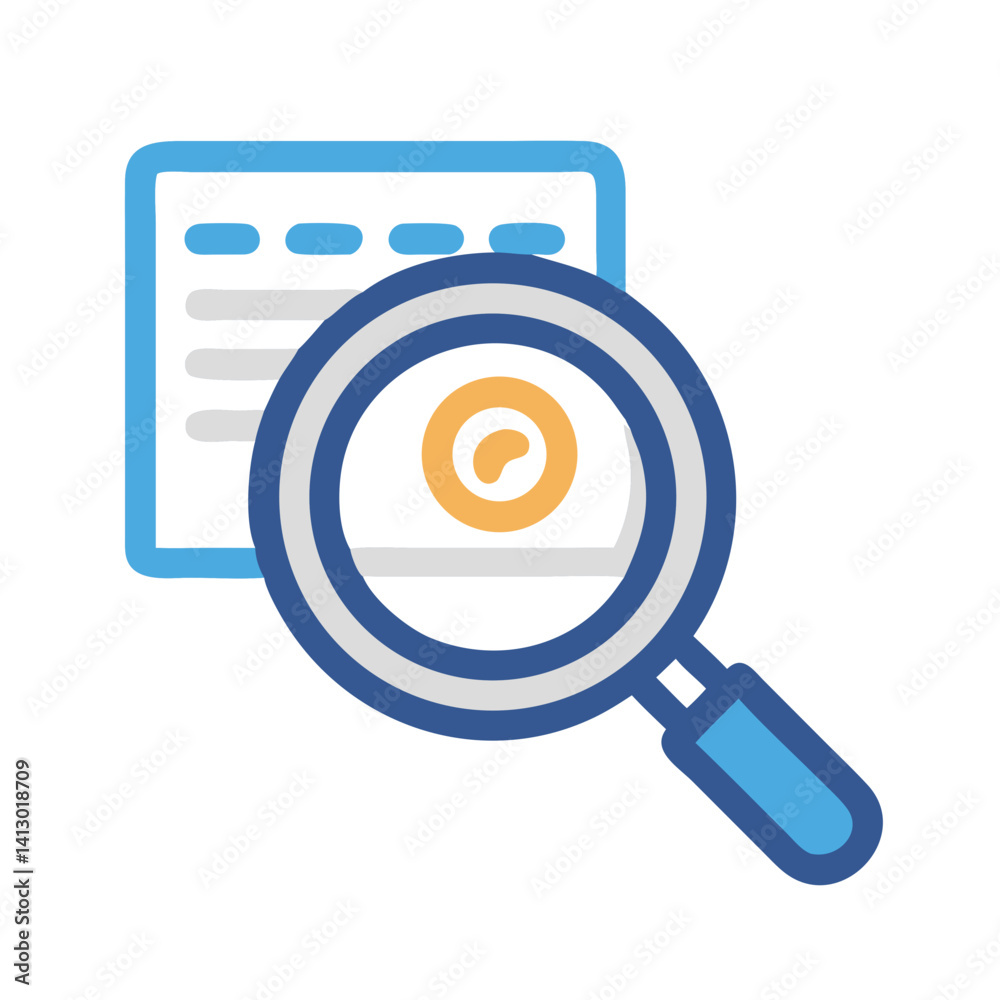 Aufkleber magnifying glass icon representing search function