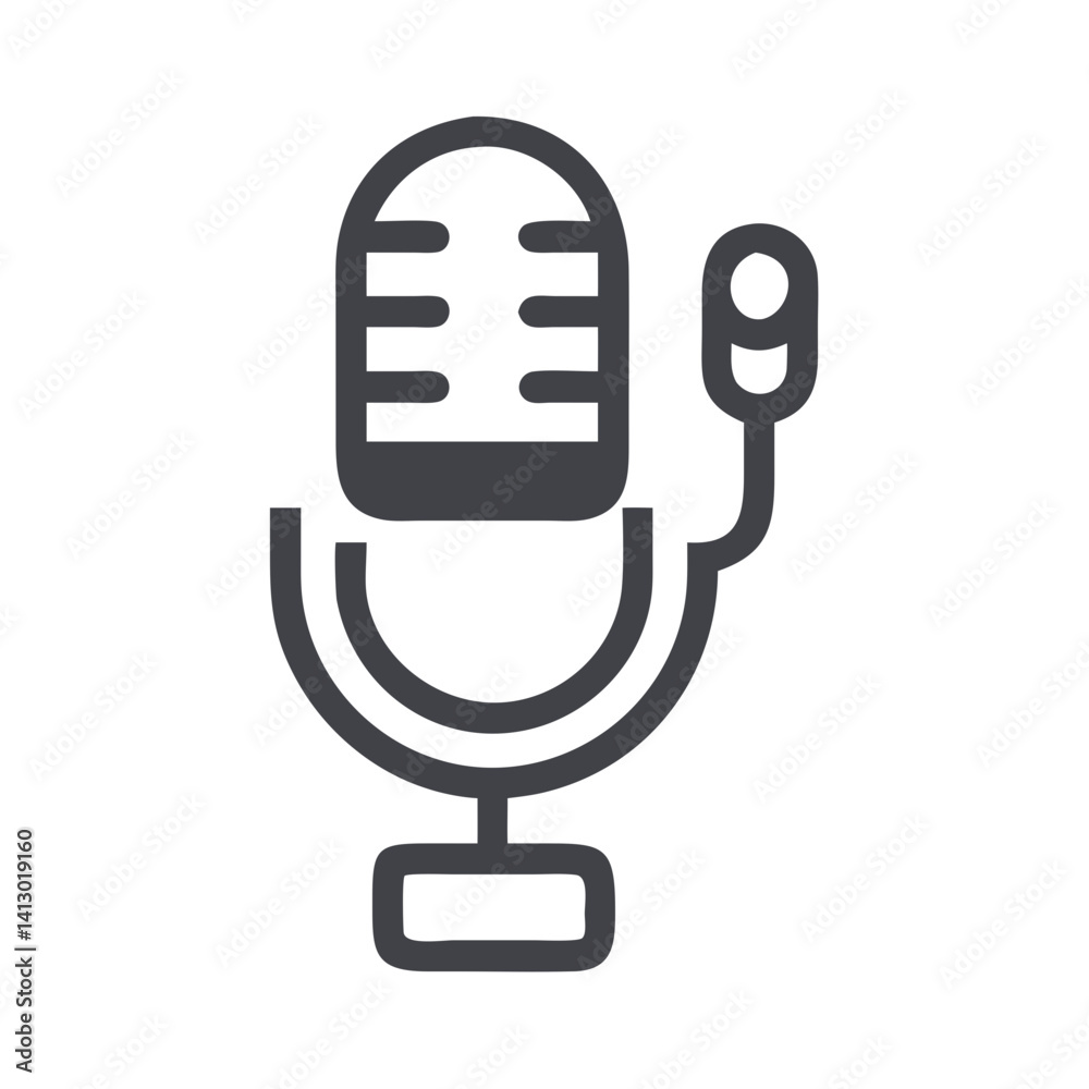 Poster Microphone Icon Representing Audio Input Device
