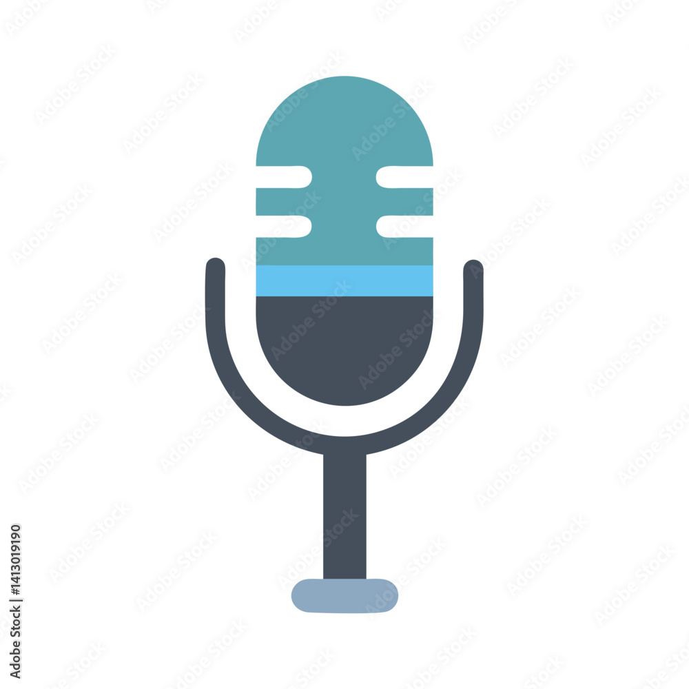 Poster Microphone Icon Representing Audio Input Device