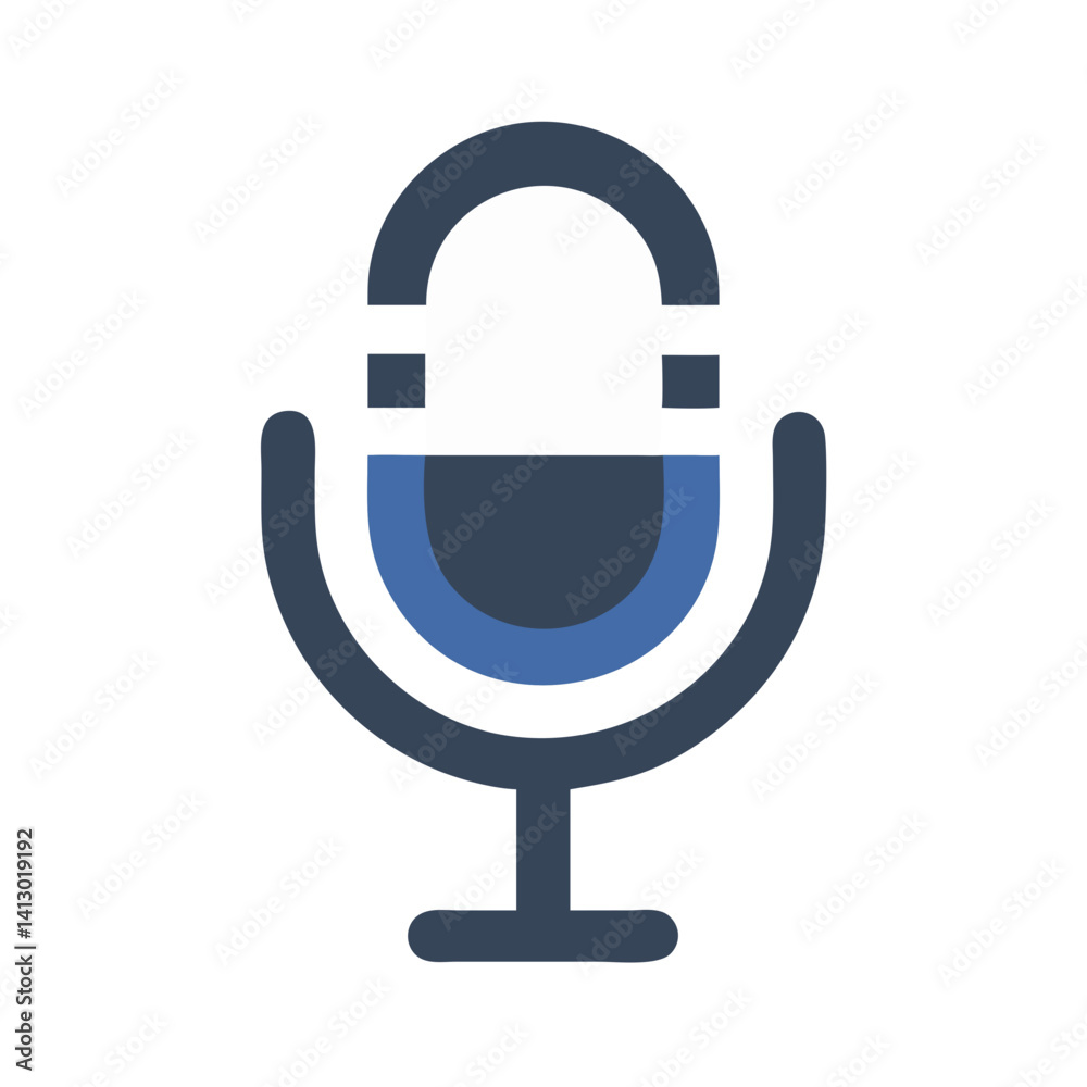 Poster Microphone Icon Representing Audio Input Device