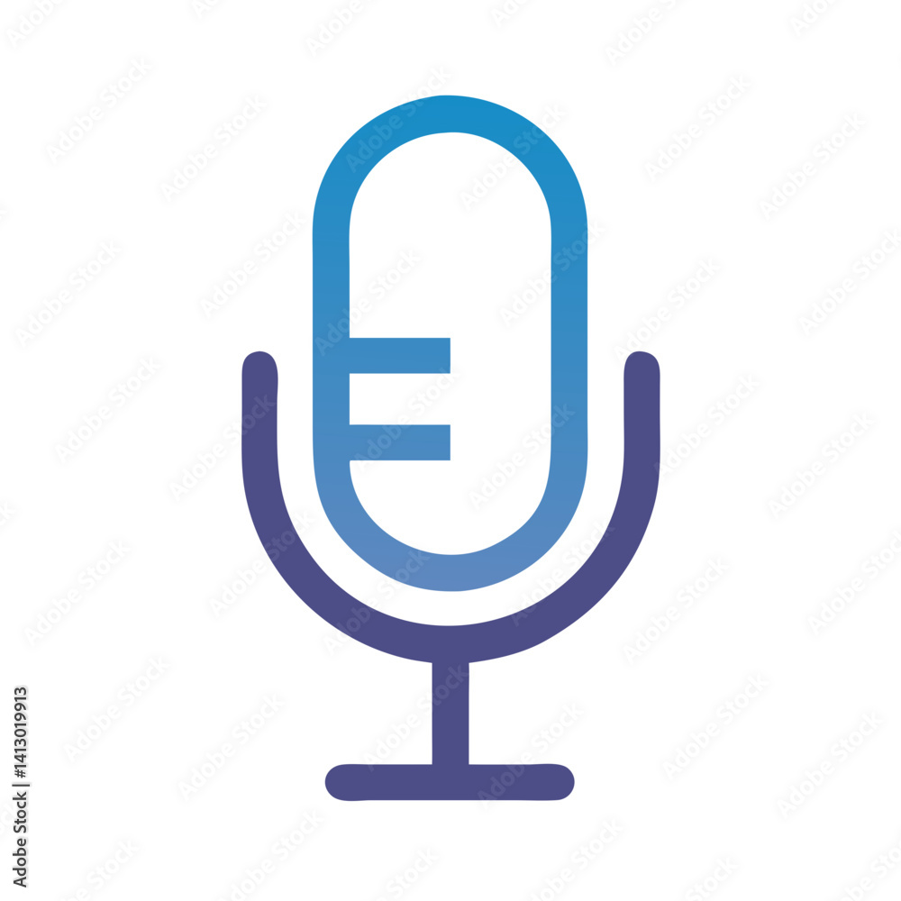 Poster Microphone Icon Representing Voice Input or Record