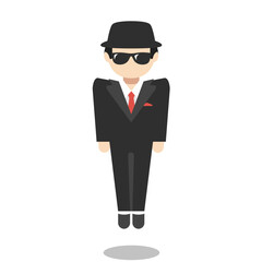 Man in Black Suit Levitating
