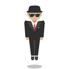 Man in Black Suit Levitating
