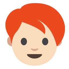 Red-Haired Emoji Face Icon
