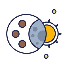 Obraz premium Moon with Sun Icon Representing Lunar and Solar