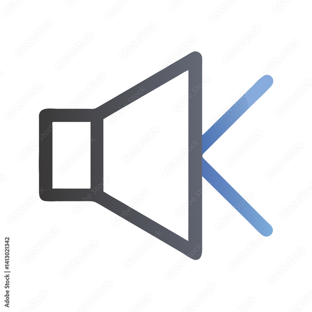 Poster muted speaker icon representing sound off status