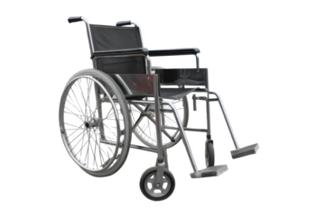 Empty Wheelchair Isolated: A Symbol of Accessibility, Independence, and the Challenges Faced by People with Disabilities in Navigating the World.