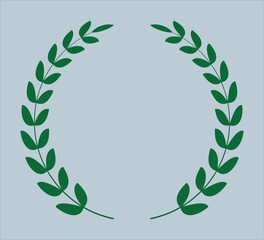 Laurel wreath of victory icon color silhouette on gray background