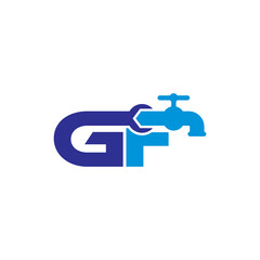 Letter G and F Plumber Logo Vector 001