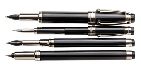 Black pen  ball point  isolated on white background