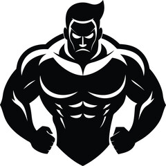 ratro mascot logo muscular man