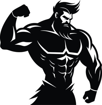 recommend clip art: vector illustration of bodybuilder