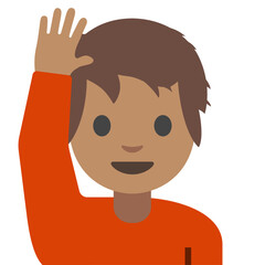 Friendly Waving Emoji Character