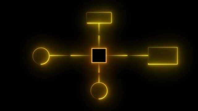 Group hierarchy icon illustration infographic Diagram connection contour corporate data design diagram flow flowchart black background