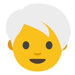Person with White Hair and Yellow Skin Tone
