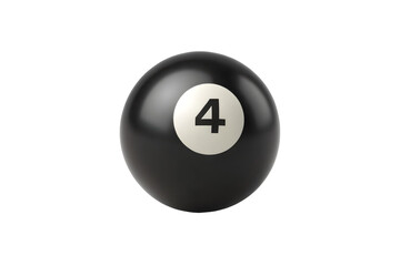 Black Billiard Ball with White Number. Close up Shot for Game and Sport Concepts.