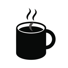 A black coffee mug vector art illustration