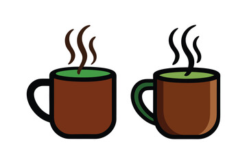 A set of coffee mug vector art illustration