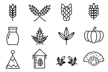Colorful Harvest Festival Symbols