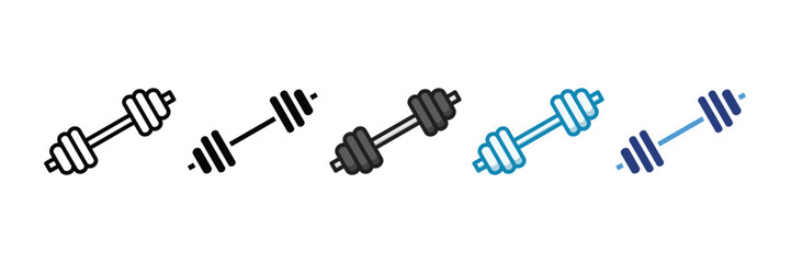 Barbell Icon Set Multiple Style Collection