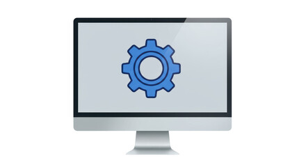 Isolated Computer Monitor with Gear