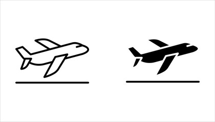 Airport related icon set, vector illustration on white background.