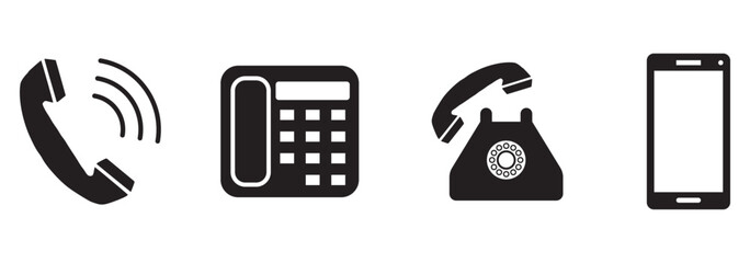 Phone icon set. Chat bubble icon. Telephone call sign. Contact icon phone mobile call. Contact us. Contact us symbol. Cell phone pictogram. Vector illustration