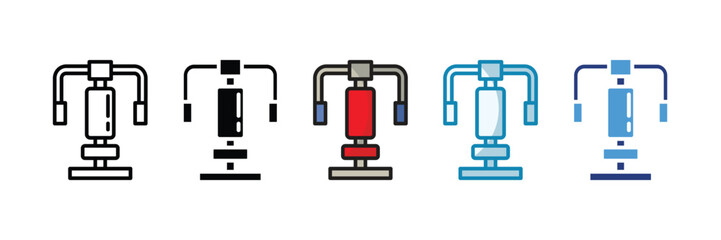 Chest Press Machine Icon Set Multiple Style Collection