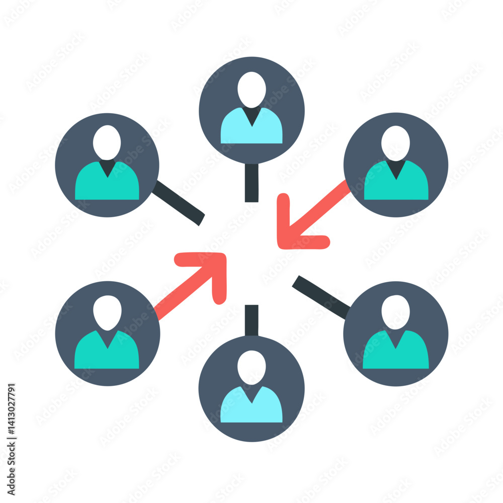 Aufkleber People Connection Icon Representing Business Networking