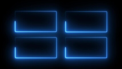 Neon frame neon border animated frame border place adverbs 4k looping frame neon light border glow line effect shape digital futuristic rectangle template