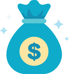 Money Bag Icon – Financial Wealth and Savings Illustration