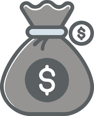 Money Bag Icon – Financial Wealth and Savings Illustration